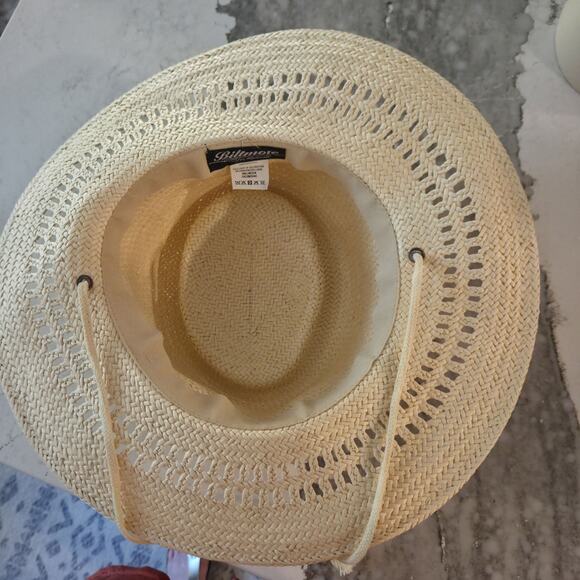 Biltmore x Madewell Straw Hat Packable Wide Brim Chin Strap Coastal Western